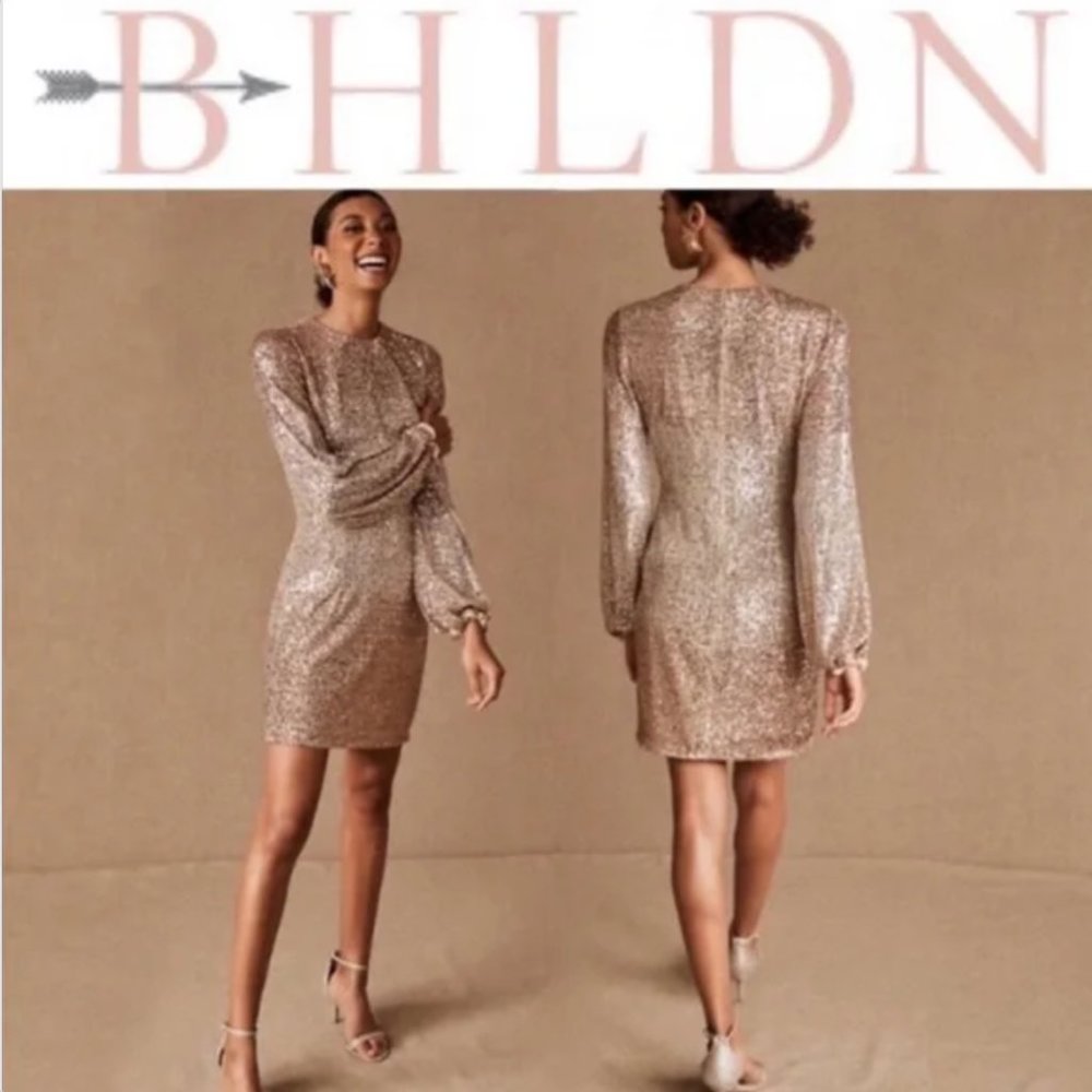 NWT BHLDN Carys Dress - Goldie Mini Sequin Dress size 14
